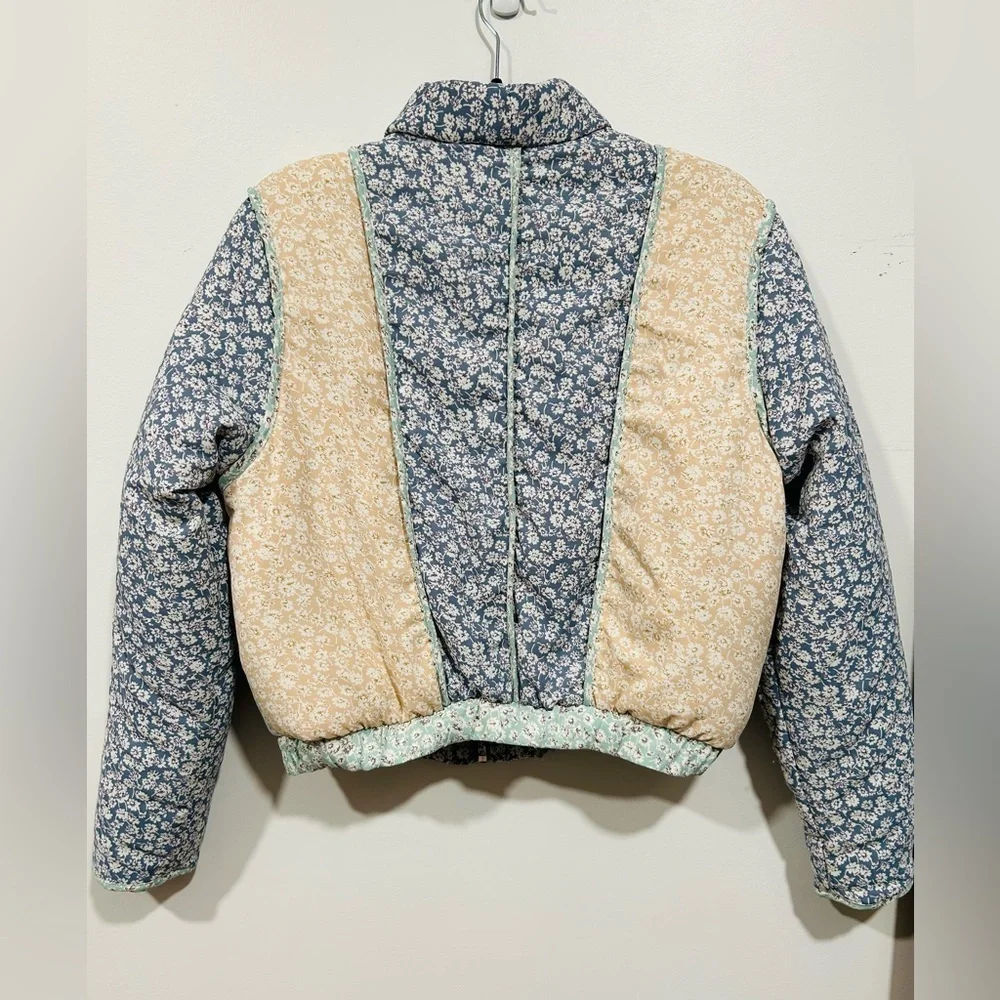 Blank NYC Light Blue Floral Patchwork Puffer - Picture 7 of 7